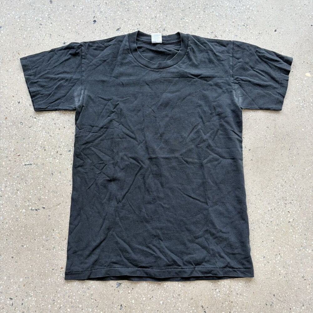 Vintage 80s Duke Black Blank Cotton T-Shirt